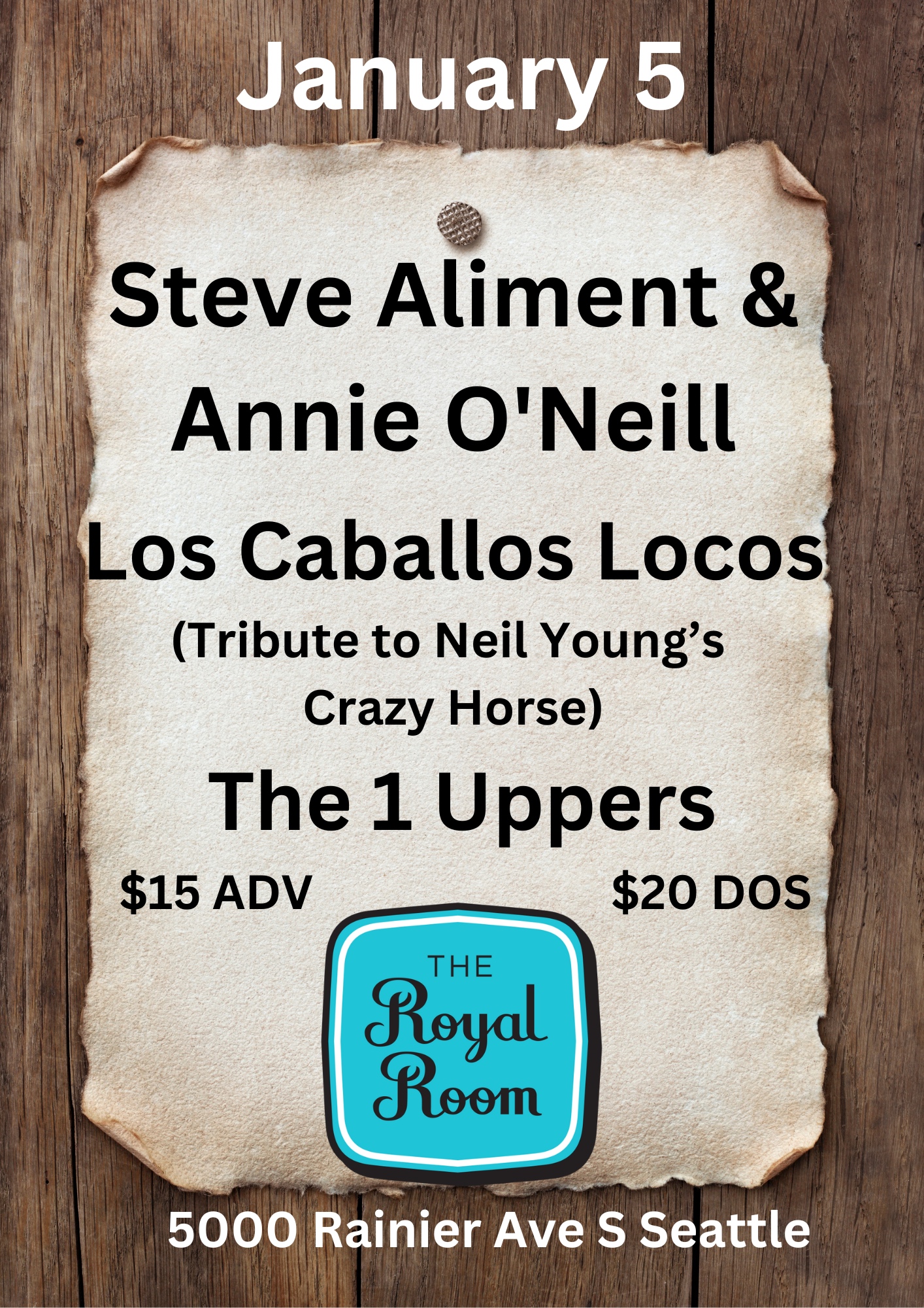 Steve Aliment & Annie O’Neill//Los Caballos Locos (Tribute to Neil Young’s Crazy Horse)//The 1 Uppers