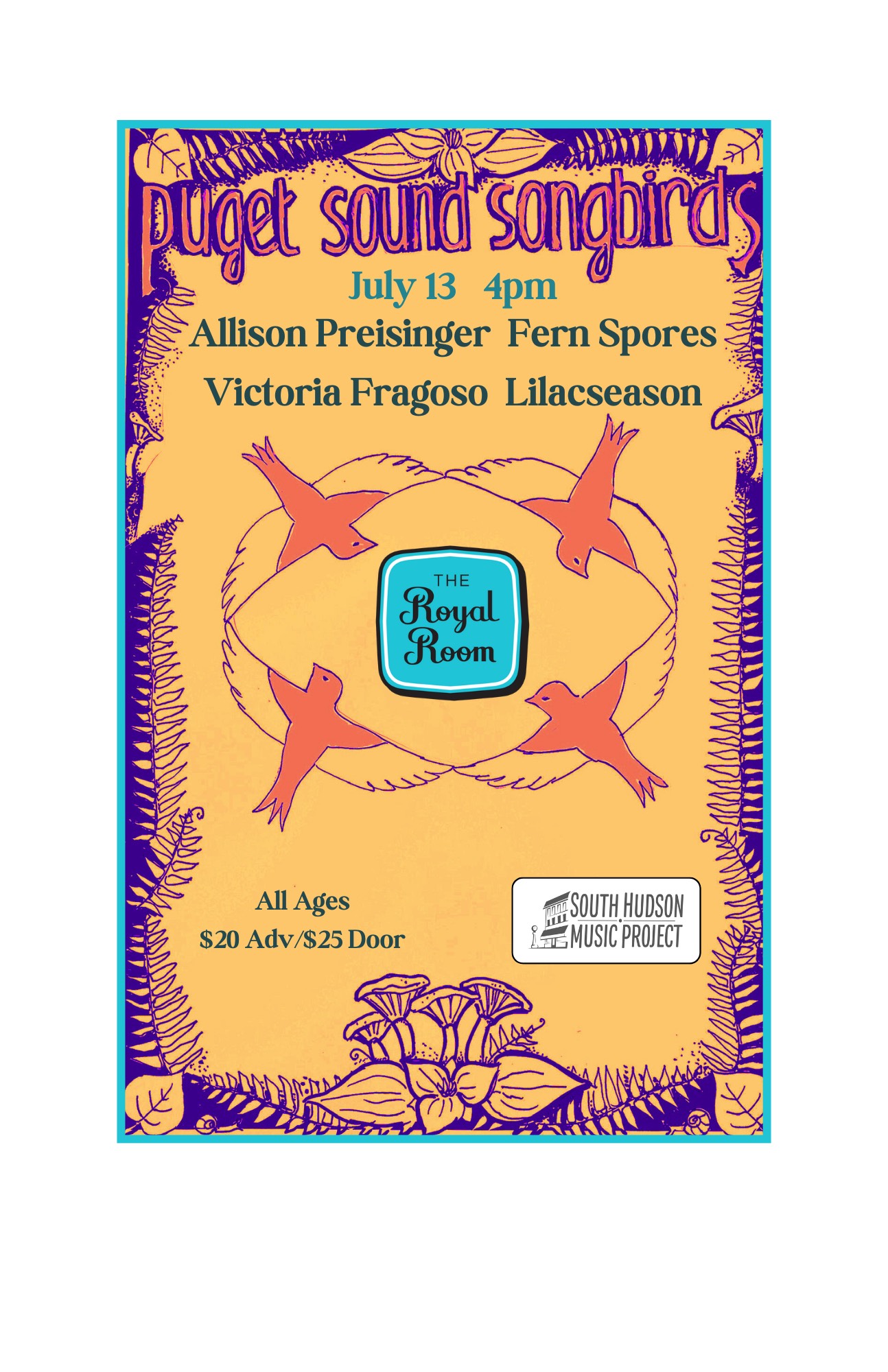 Puget Sound Songbirds: Featuring Allison Preisinger, Fern Spores, Victoria Fragoso, Lilacseason