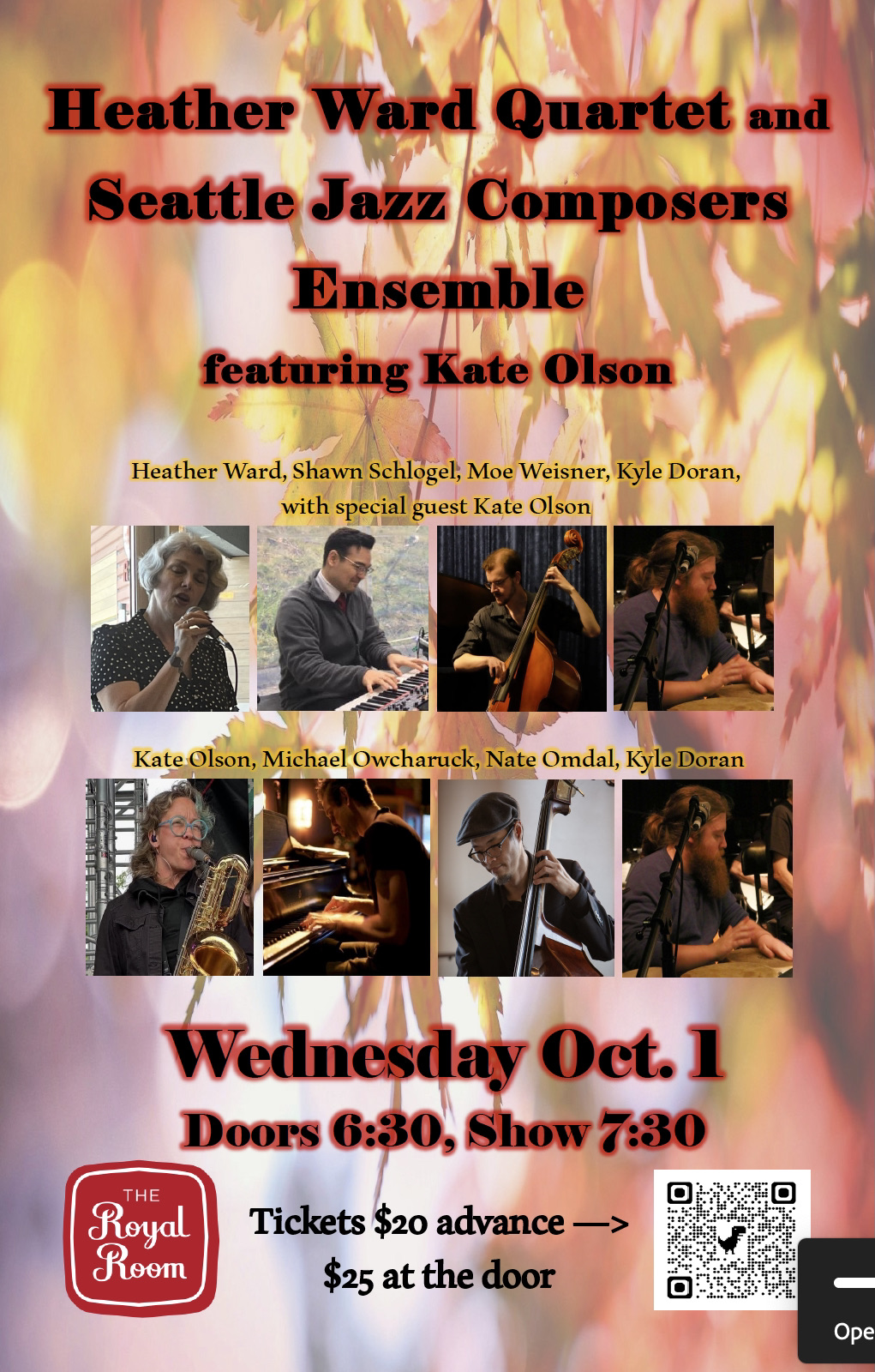 Heather Ward Quartet and Seattle Jazz Composers Ensemble feat. Kate Olson