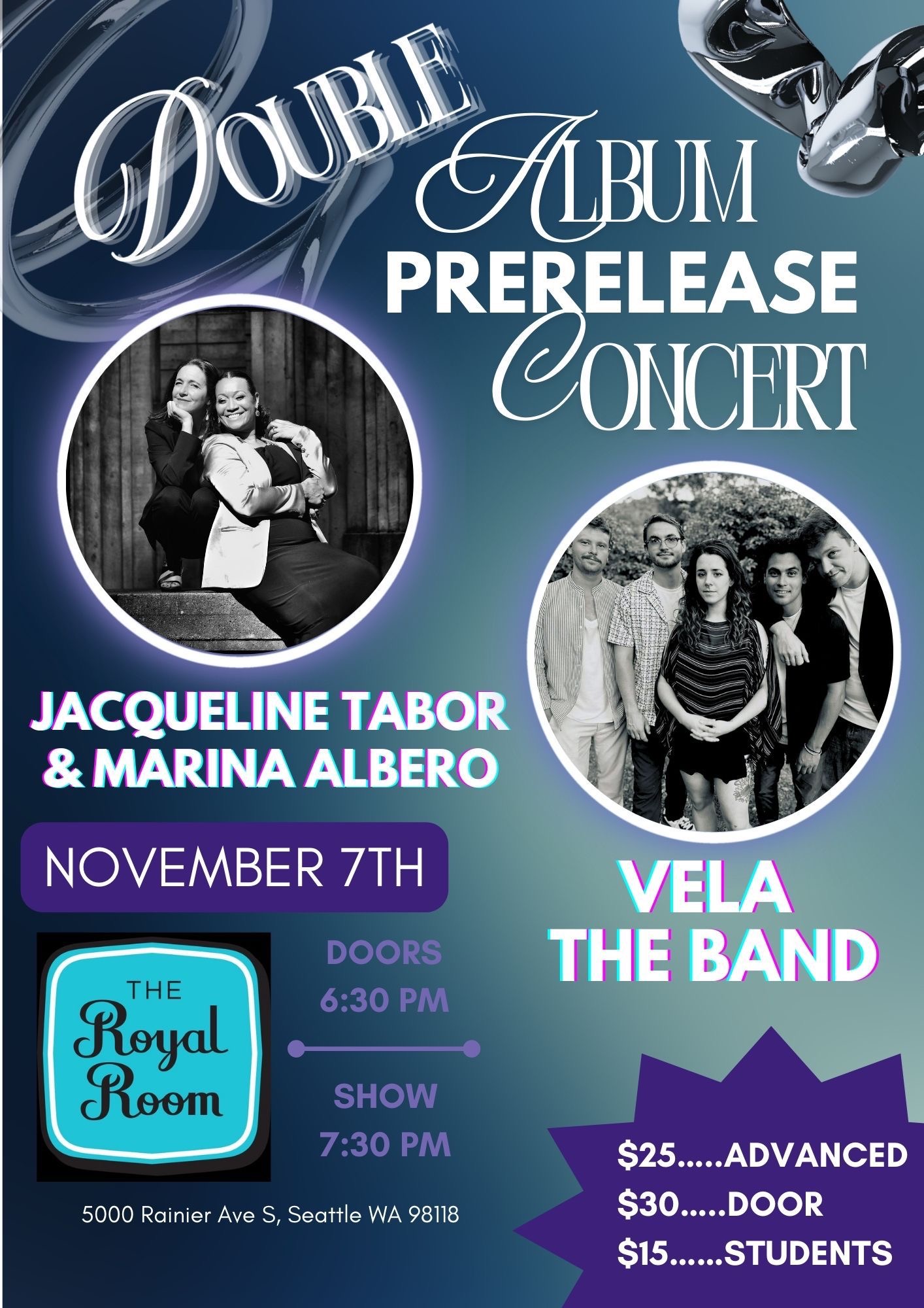 Double Album Prerelease Concert: Jacqueline Tabor & Marina Albero | Vela The Band