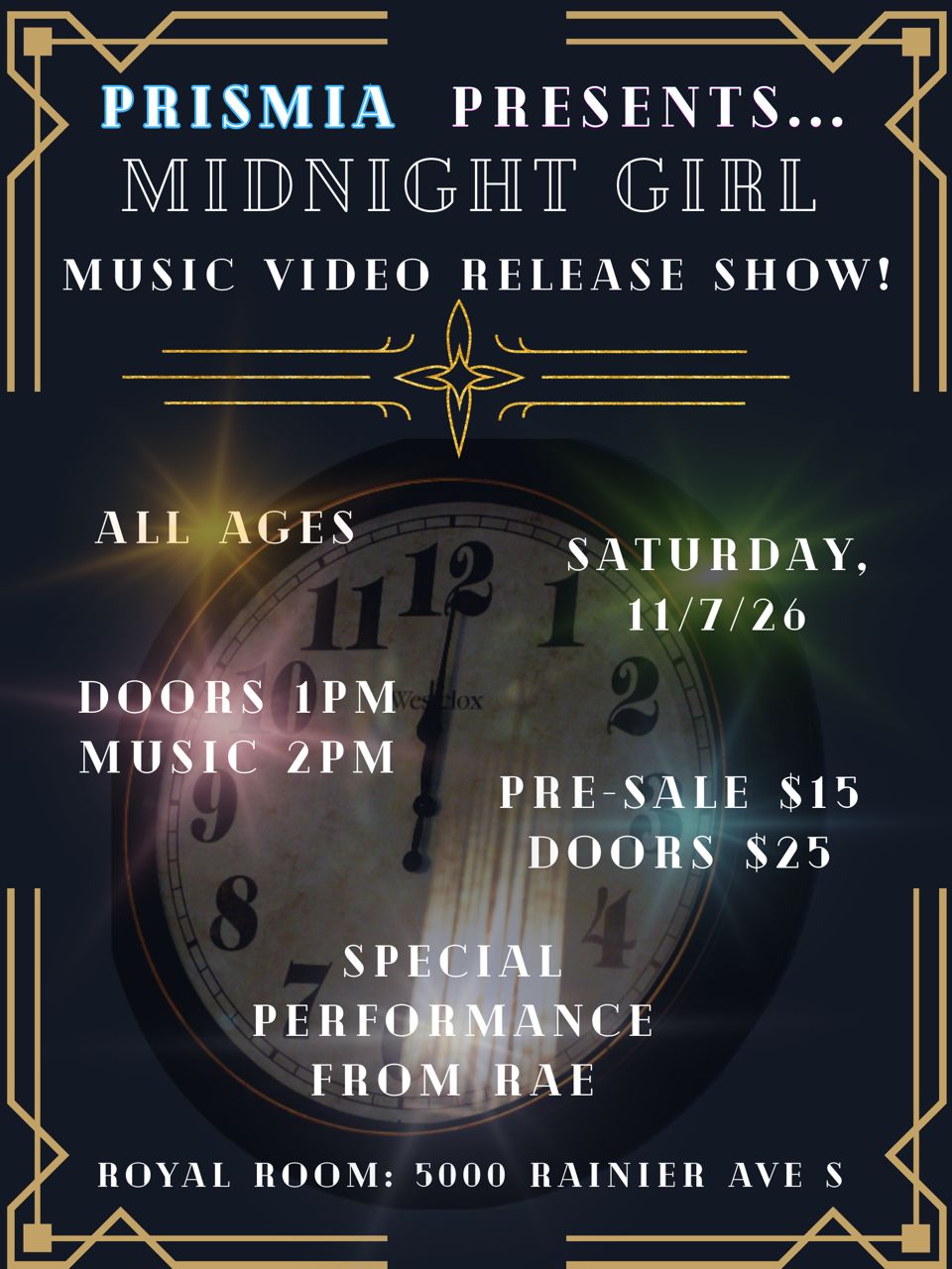 Prismia Presents “Midnight Girl” Music Video Release Show